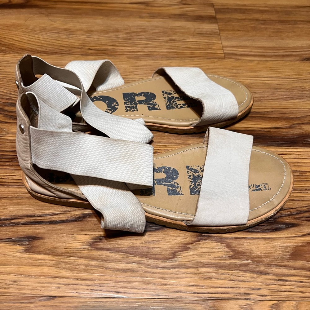 Sorel Ella II Sandals Gray Taupe Womens Slip On Shoes Size 7.5 - Picture 4 of 7